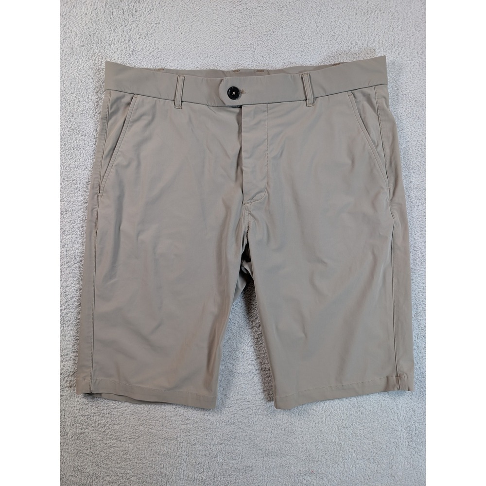 Greyson Montauk Golf Shorts Mens 33 Khaki Tan Performance Stretch Flat Front
